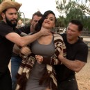 Brunette violently gangbanged